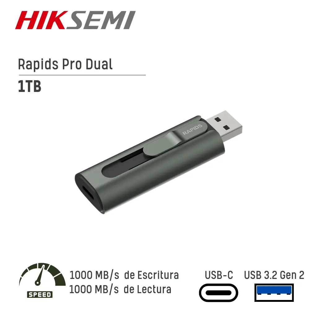 Memoria USB 3.2 Hiksemi 1TB Rapids Pro Dual (HS-USB-S1000 1T U3)