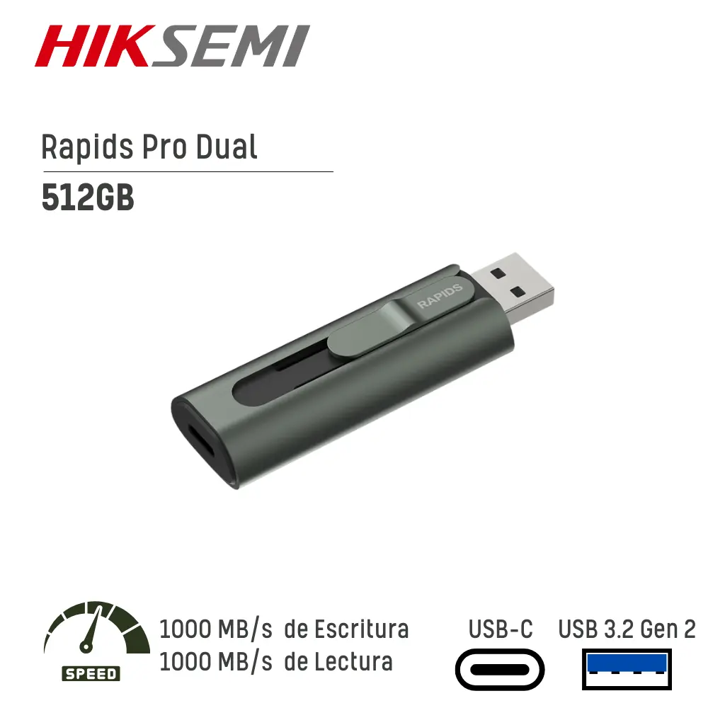 Memoria USB 3.2 Hiksemi 512GB Rapids Pro Dual (HS-USB-S1000 512G U3)