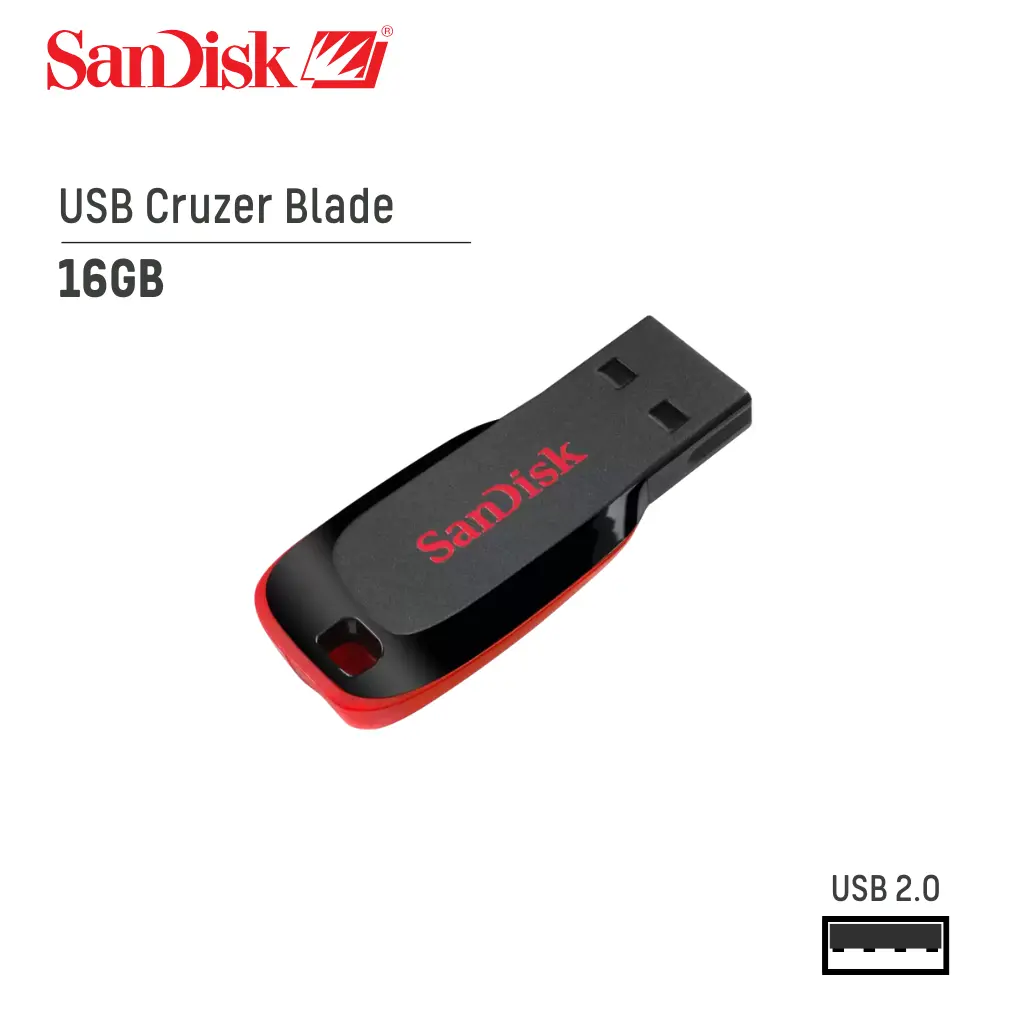 Memoria USB 2.0 Sandisk 16GB Cruzer Blade (SDCZ50-016G-B35)