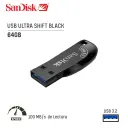 Memoria USB 3.2 Sandisk 64GB Ultra Shift Black (DCZ410-064G-G46)